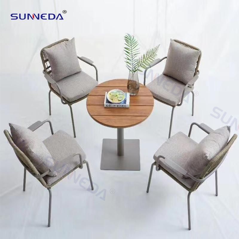 Nordic Modern Outdoor Table Set with Waterproof and Anti-Aging Leisure Chair