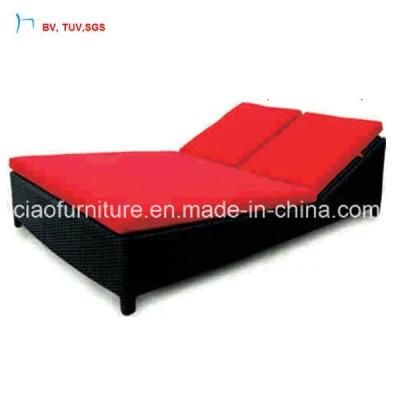 C- Modern Style Luxury Outdoor Wicker Double Chaise Lounger