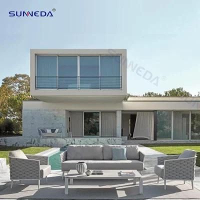 Patio Leisure Elegant Sofa Aluminum Webbing Garden Furniture Sofa Sets