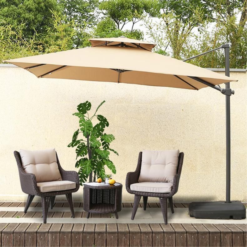 Outdoor Large Roman Umbrella Sun Beach Parasol Cantilever Hanging Umbrella