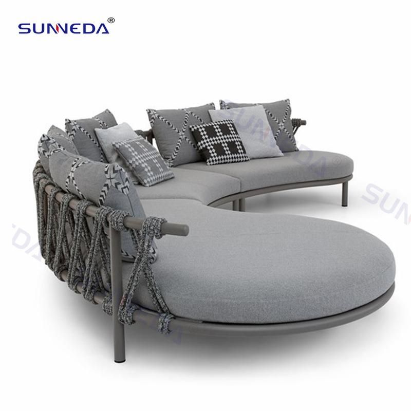 Modular Sofa with Irregular Shape Weaving Backrest Indoor and Outdoor Commercial Sofa Furniture