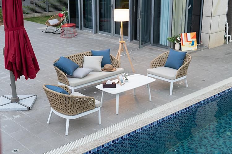 Luxury 4PCS Waterproof Lounge Outdoor Aluminum Garden Furniture Sofa Set