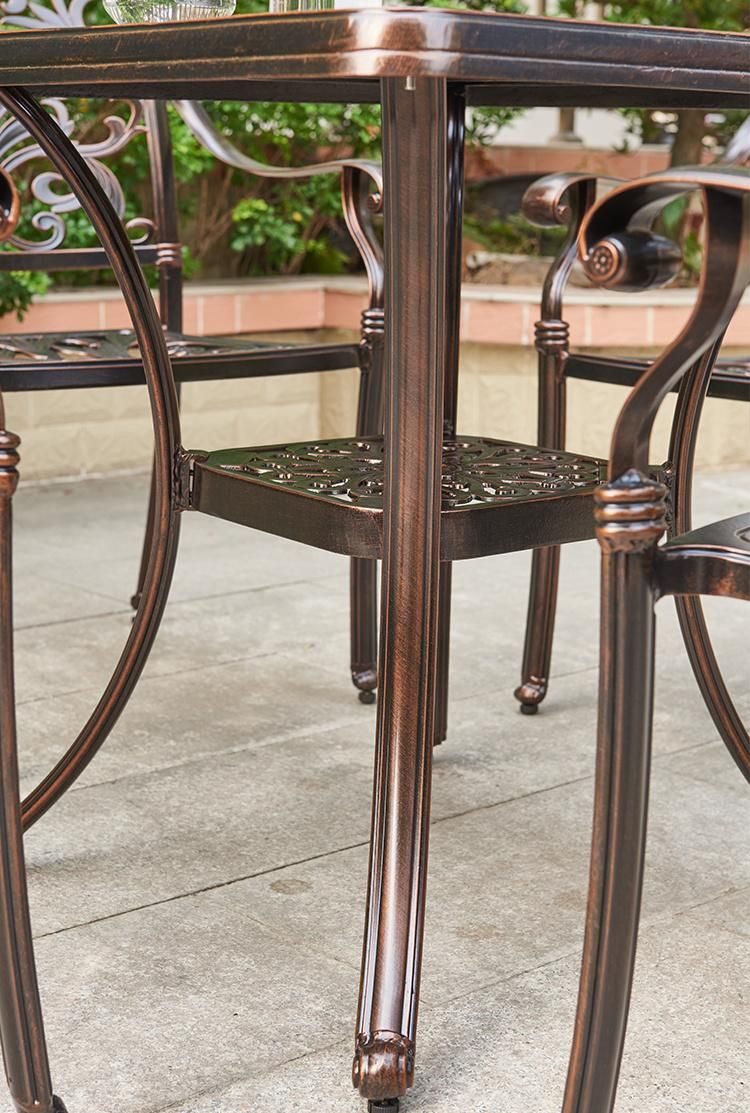 Cast Aluminum Outdoor Furniture Table Dinner Portable Set for Party