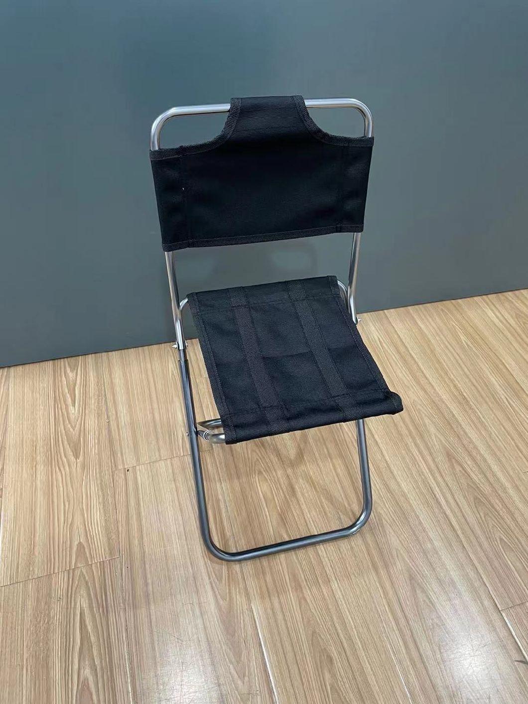 Portable Folding Aluminum Oxford Cloth Chair Outdoor Fishing Camping with Backrest Carry Bag Black