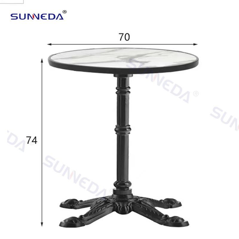 Integrated Cast Iron Foot with Fireproof HPL Top Outdoor Table