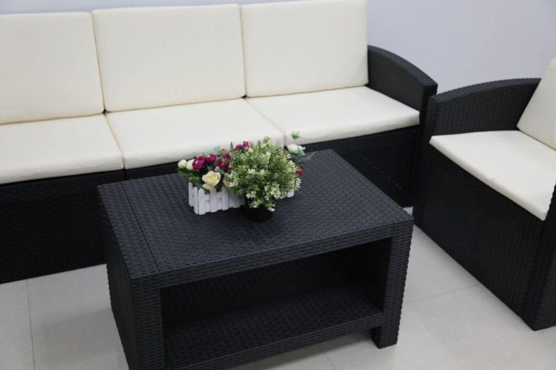 5 Seat PP Injection Resin Rattan Sofa Sets