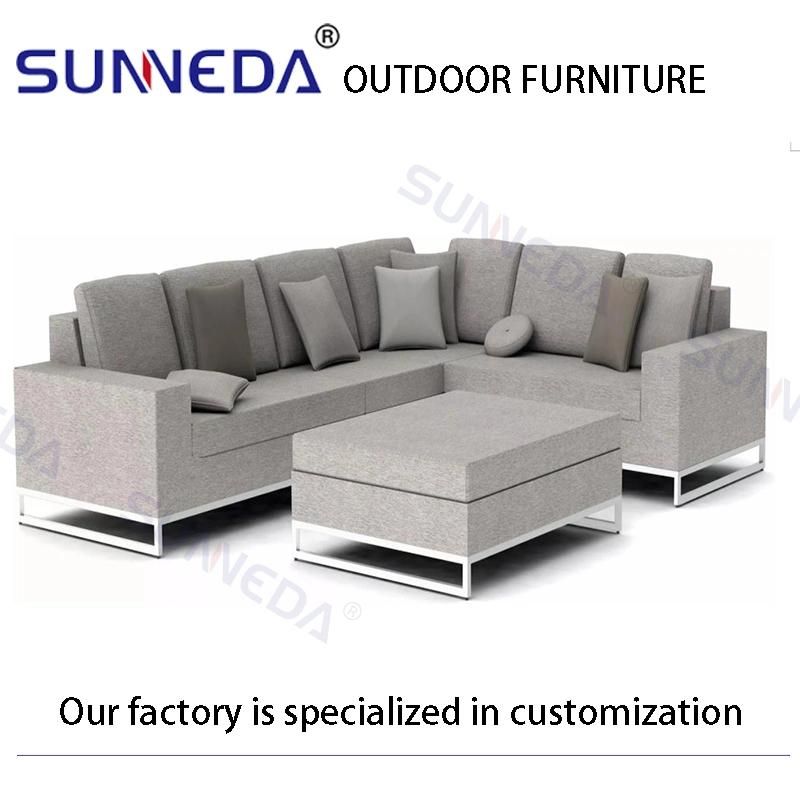 Modern Solid Color Corner Sofa Matches Tea Table