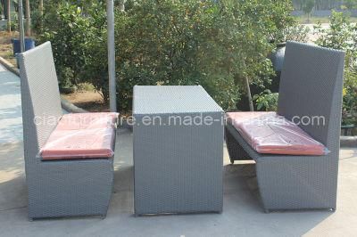 PE Rattan Furniture Table and Long Bench (CF1275)