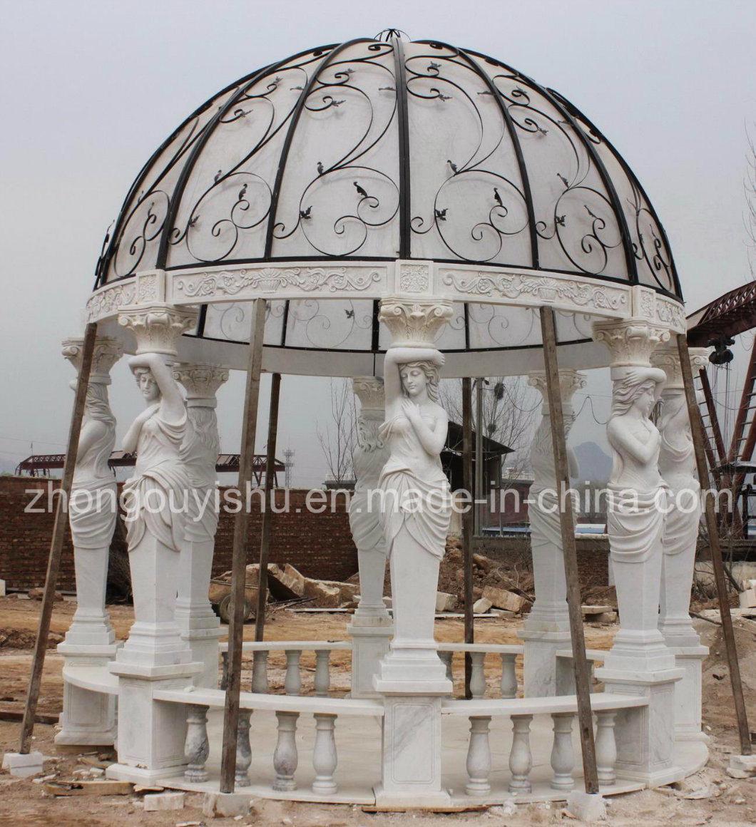 White Natural Marble Garden Gazebo