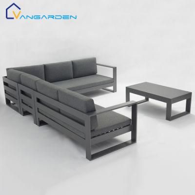 2020 Grey Color Lounge Outdoor Cushion Corner Sofa Garden Furniture Set