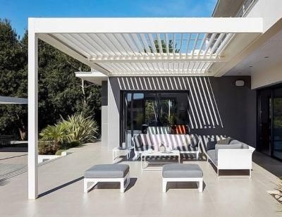 Motorized Roof Blades Sun Shade Aluminum Modern Pergola