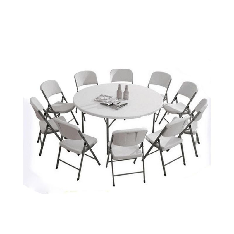 60 Inch Round Portable Outdoor Events White Plastic Folding Table