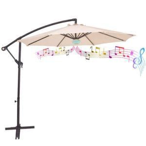 Bluetooth Speaker Banana Parasol with Music Charcoal, Cream or Black Poolside Sun Umbrella