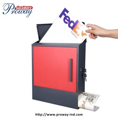 Colorful Post Box Wall Mounted Steel Waterproof Mailbox Pw-253