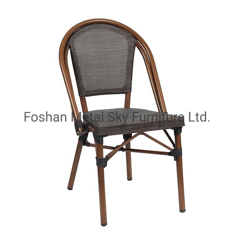 Outdoor Aluminum Wooden Garden Hotel Patio Rope Teslin Rattan Chair