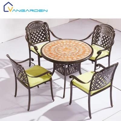 Round Table Set Outdoor Patio Table Set Cast Aluminum Dining Furniture