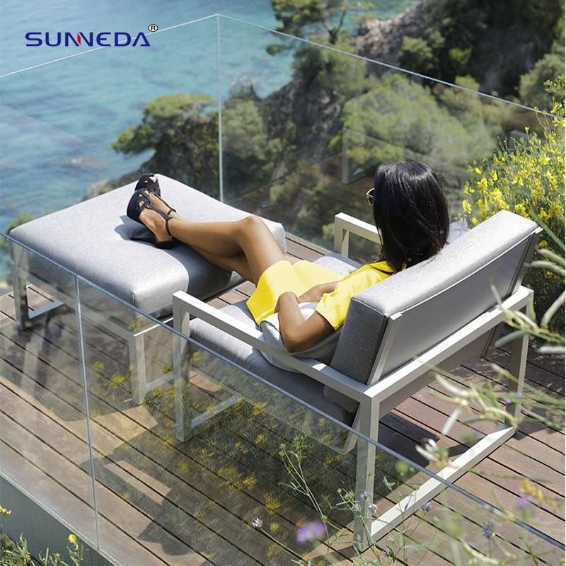 Hot Sale European Hotel Resort Villa Garden Aluminum Corner Sofa Lounge Sets Outdoor Patio Furniture Beach Sofa