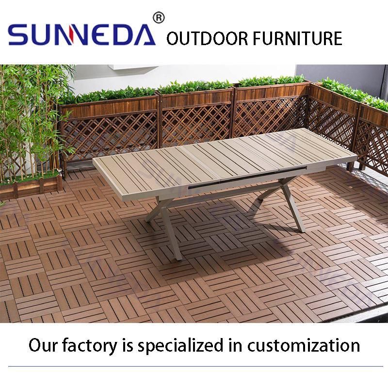 Luxury Garden Rattan Furniture Dining Furniture Stretch Rock Board Garden Table and Chair Removable Furniture
