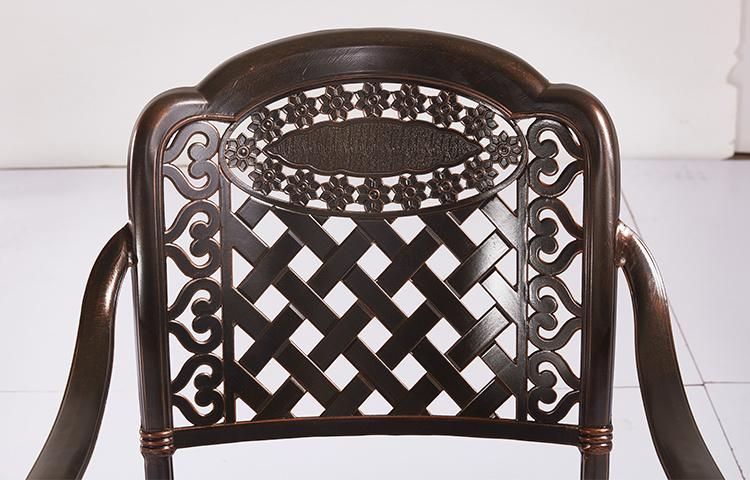 Factory Direct Sale Garden Metal Cast Aluminum Patio Dining Chairs with Arms