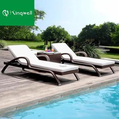 Wicker Furniture Rattan Sun Lounger Poolside Sunbed for Project Used
