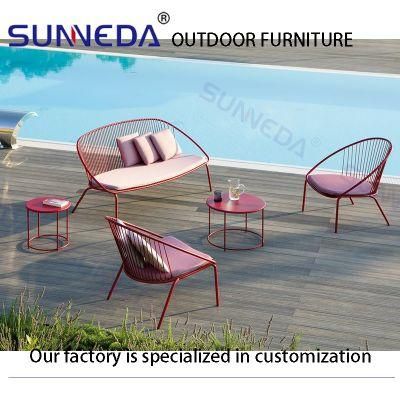 Sunneda Adjustable Lift Changing Relaxing Sun Lounge Aluminum Red Chair