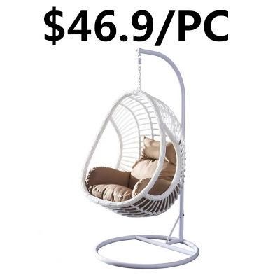 Outdoor Home Garden Hanging Wicker Rattan Metal Leisure Swing Chair