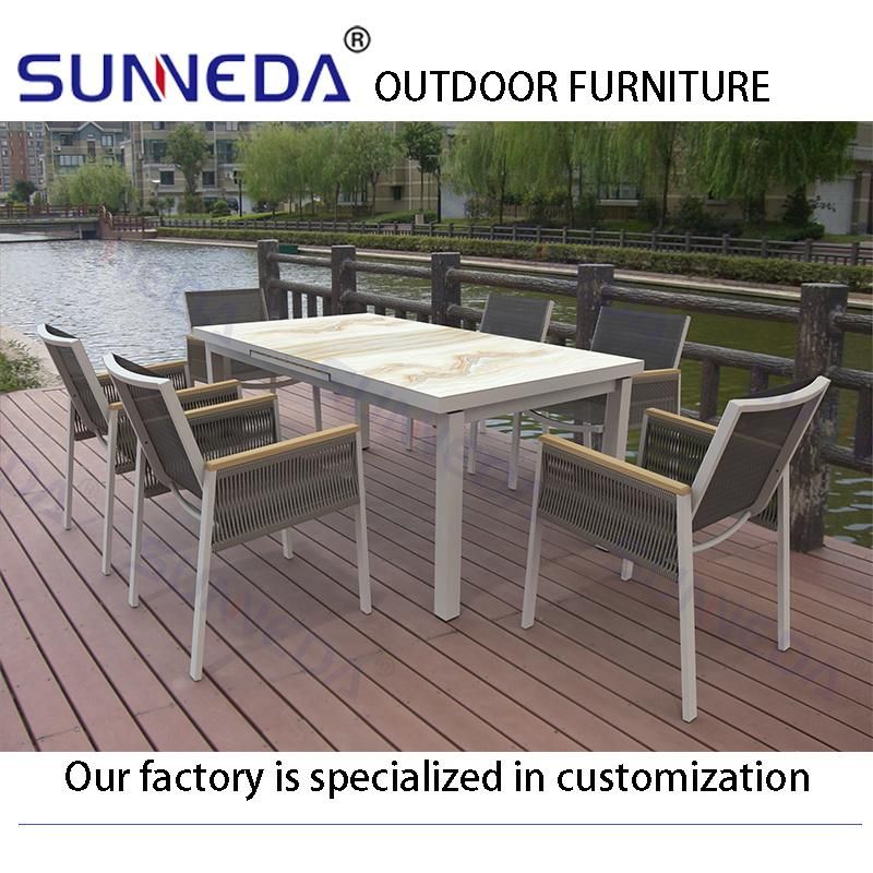 Garden Sets Aluminium Morden Dining Table Set Aluminum Outdoor Furniture Set