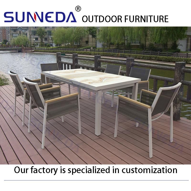 Garden Sets Aluminium Morden Dining Table Set Aluminum Outdoor Furniture Set