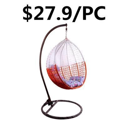 Home Garden Hanging Rattan Wicker Headrest Outdoor Leisure Swing Chair