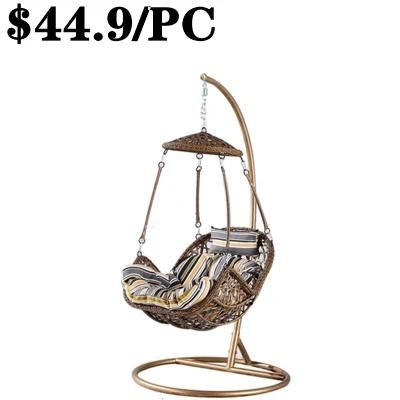 Hotel Rattan Hanging Patio Silla Swing Rattan Egg Shape Chair