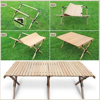 Cake Roll Wooden Table in a Bag for Camp