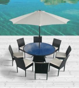 Outdoor Rattan Furniture for Dining Room with Parasol (JAVA 8)