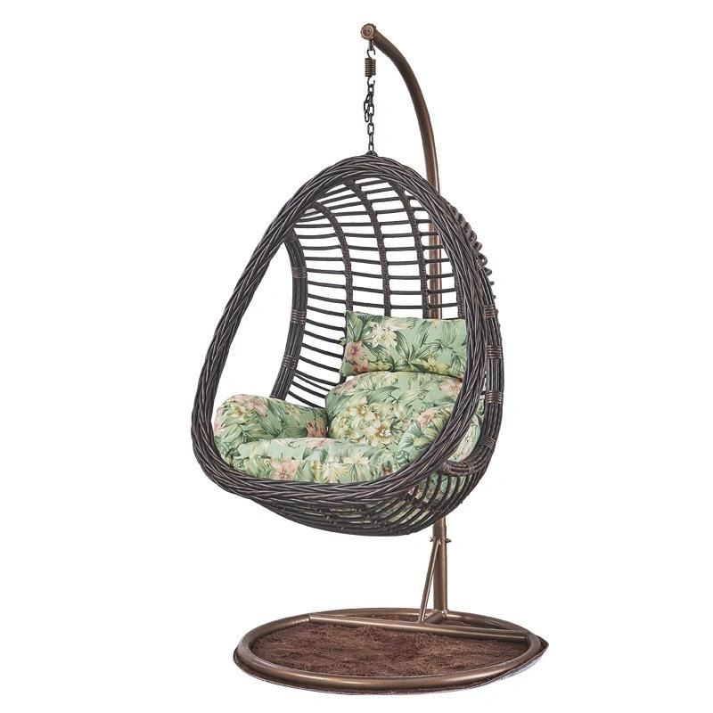 Hotel Party Outdoor Garden Rattan Wicker Hanging Metal Swing Chair