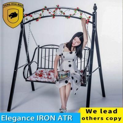 Outdoor Iron Swing Rocking Chair Courtyard Balcony Hanging Chair Outdoor Pastoral Metal Hanging Basket