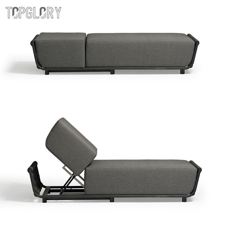 New Design Series Aluminium Frame Rope Textilene Leisure Chaise Outdoor Sun Lounger Furniture
