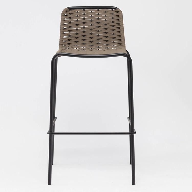 Bistro Welded Design Steel Rope Chairs Outdoor for Bar Use