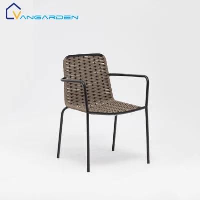 Durable Stacking Nordic Garden Metal Iron Rope Chairs for Outdoor