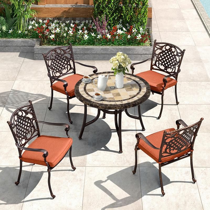 Outdoor Cast Aluminum Marble Patio Furniture
