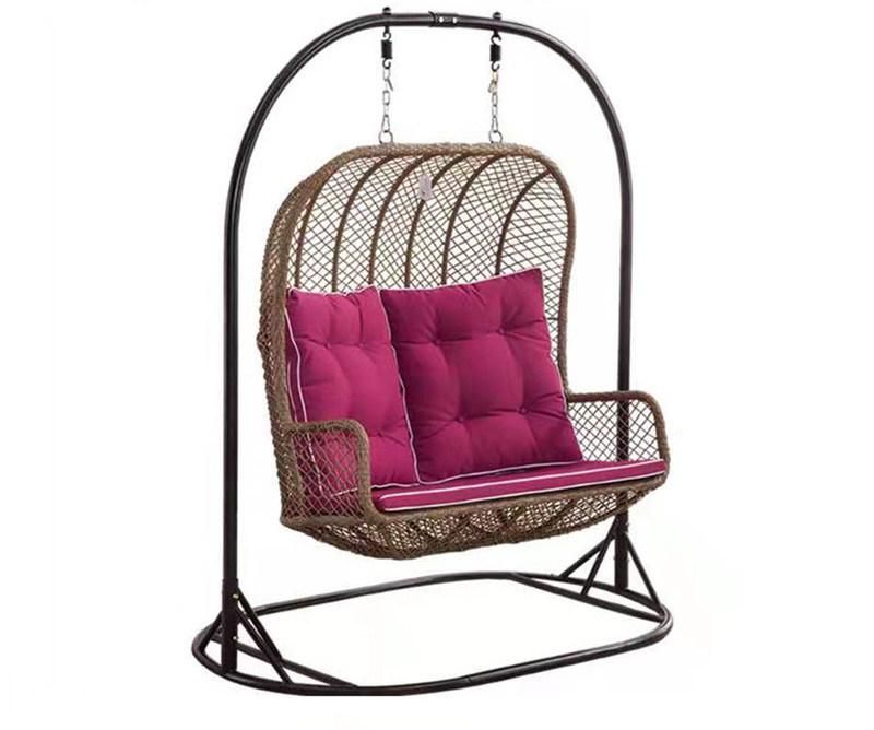 Double Person Outdoor Garden Rattan Wicker Hanging Swing Leisure Chair