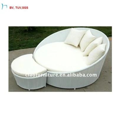 C-Outdoor Furniture Modern Rattan Sun Bed with Ottoman
