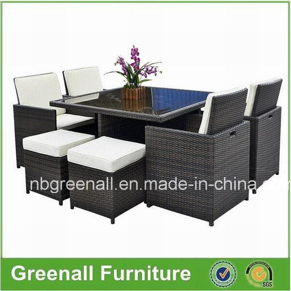High Back Outdoor Rattan Tables and Chairs Cube Dining Sets Garden Patio Living Room Furniture
