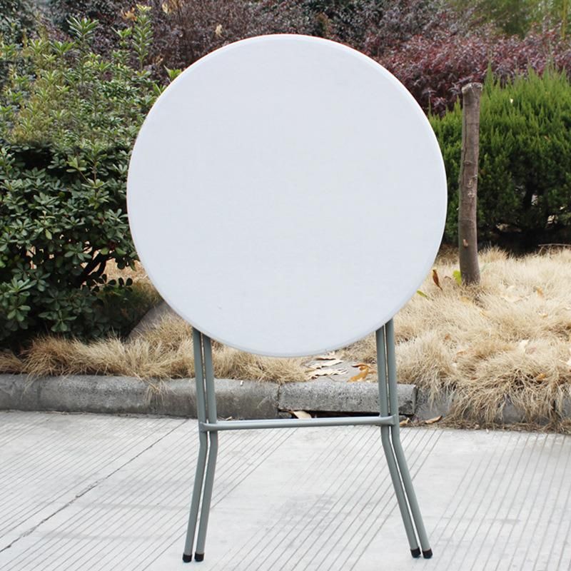 High Top Height White Plastic Round Bar Folding Cocktail Tables