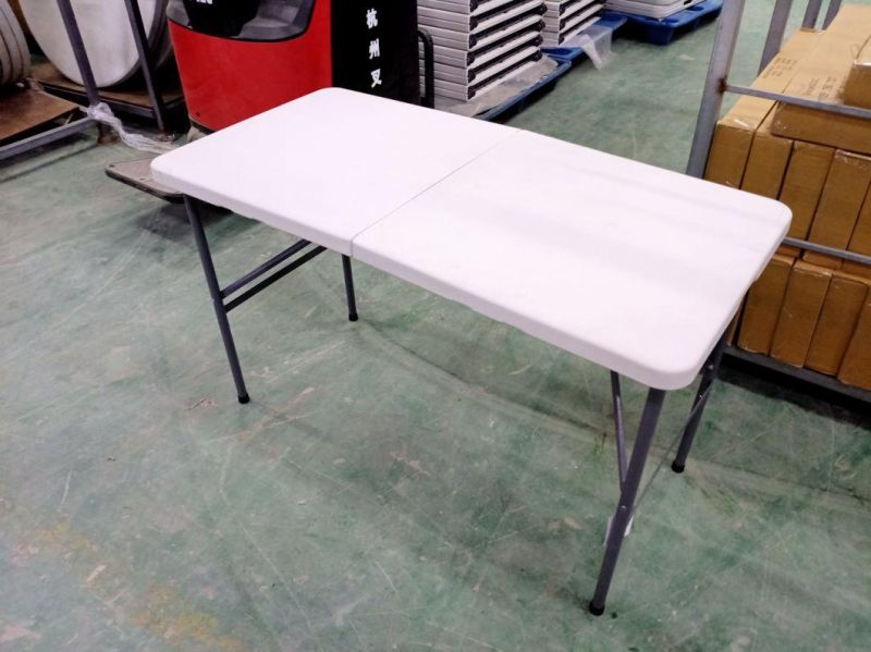 4FT 122cm Folding in Half in Catering Outdoor Garden Furniture Foldable Picnic Folding Table Dining and Camping Patio Furnishing Wholesale Modern Plastic Home