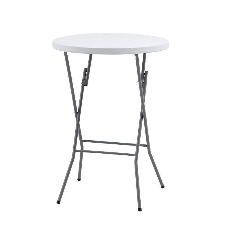 High Top Height White Plastic Round Bar Folding Cocktail Tables