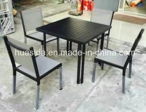 Aluminum with Powder Coating Dining Table and Chair with Textilene