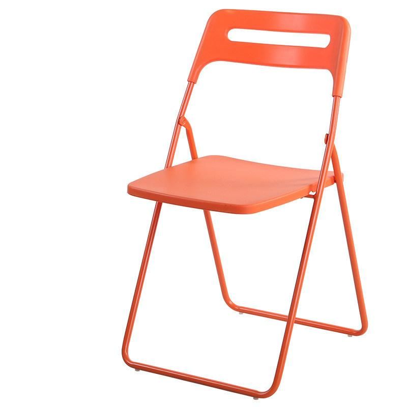Outdoor PP Easy Carring Iron Frame Plastic Folding Chair with Armrest
