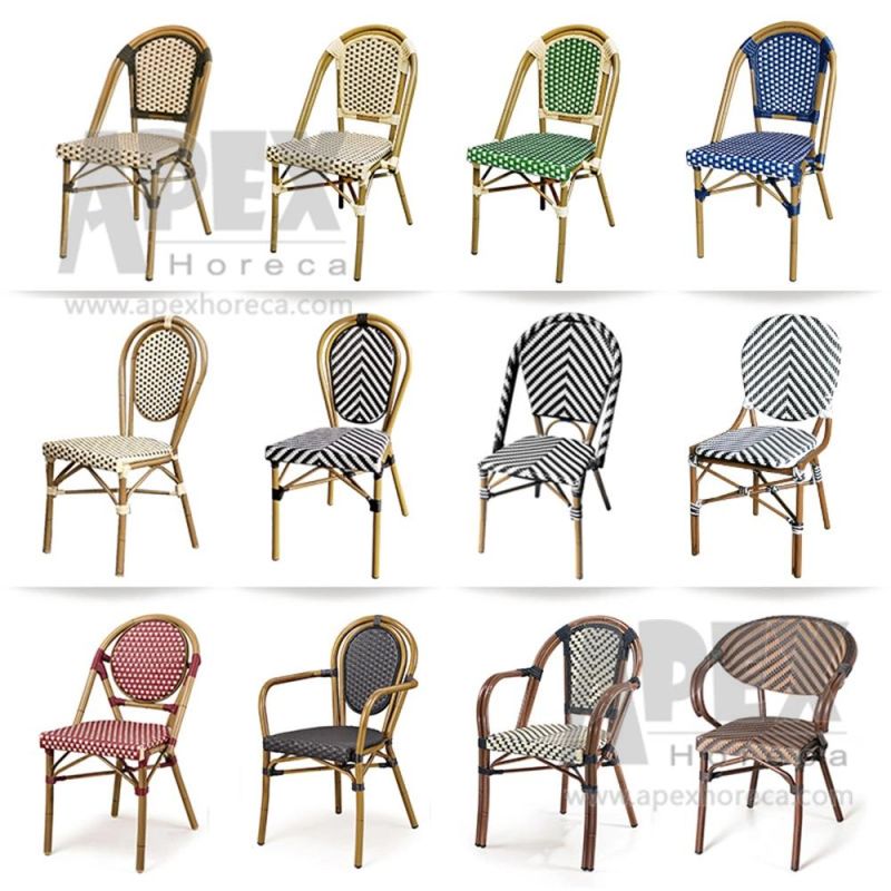 Wholesale Outdoor Balcony Aluminum Bamboo Look Wicker Rattan Chair