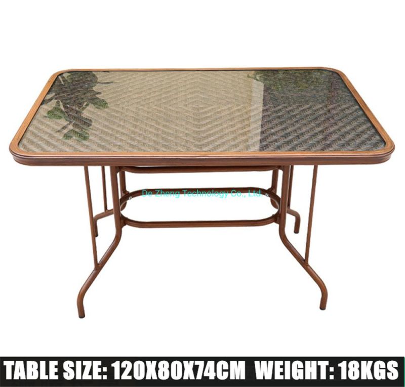 Manufacturer Wholesale Garden Outdoor Table Set Tempered Glass Leisure Table Supplier Wicker Aluminum Rattan Table