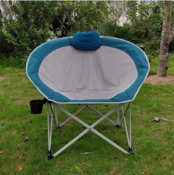 Folding Moon Chair Nap Chair Cozy Egg Shape Chaise Lounge Portable Stable Fishing Patio Parties Camping Beach Picnic Chair