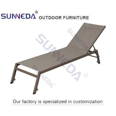 Leisure Beach Sun Lounger Chair Modern Resort Aluminum Textilene Outdoor Furniture